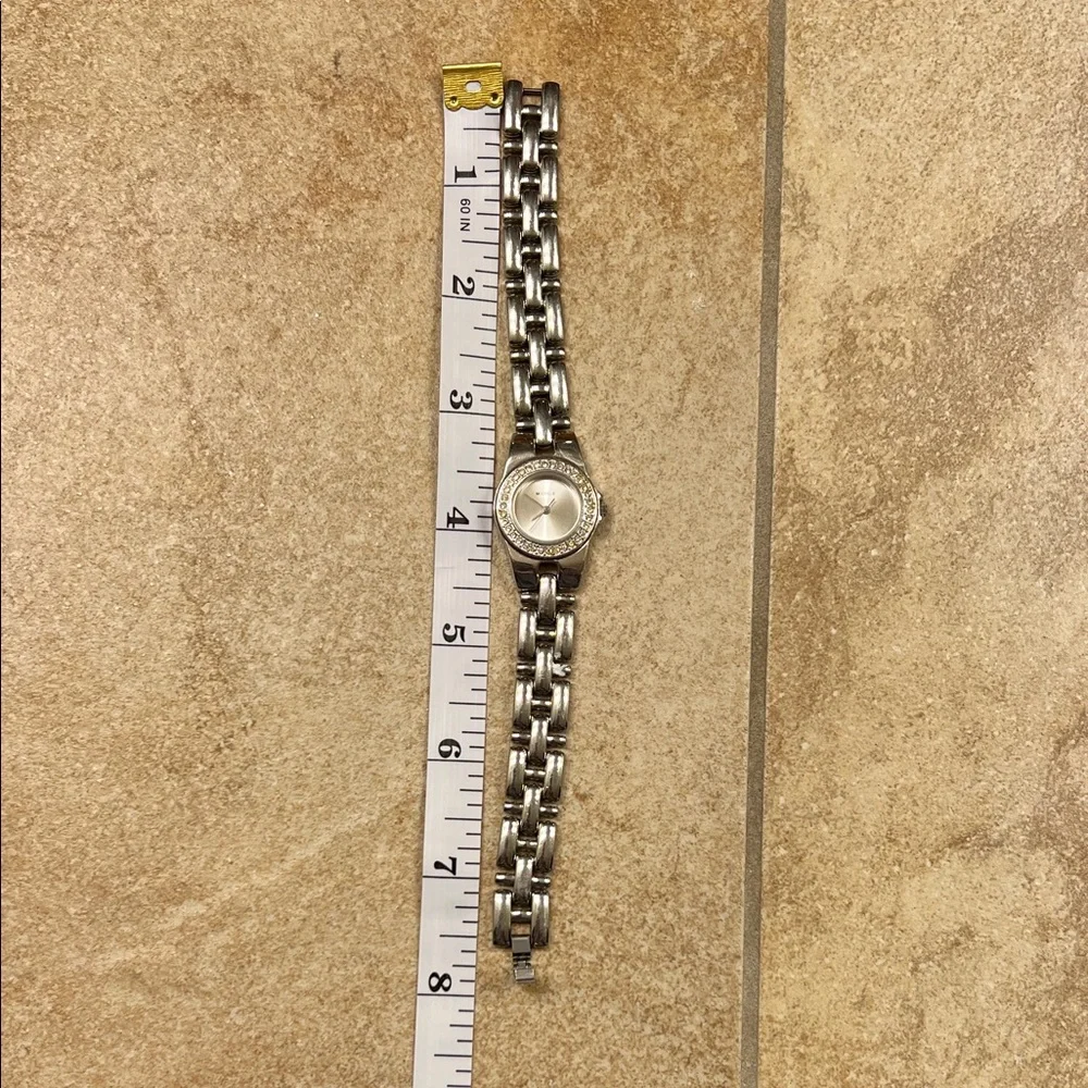 Michele* Silver Watch with Crystal Detailing *most likely a knockoff - Picture 4 of 6